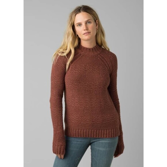 Organic Cotton Blend Nemma Long Sleeve Sweater In Flannel PrAna 1X - Picture 1 of 12